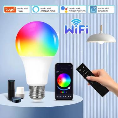 Imagem de Lâmpada LED Inteligente E27 Tuya WiFi Regulável 10W 15W 20W RGB Contro