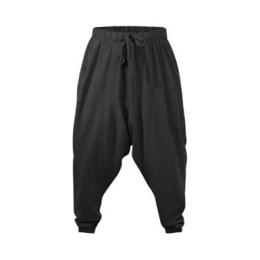 Imagem de Calças Harem Masculinas De Algodão E Linho, Ajuste Solto, Respirável, 