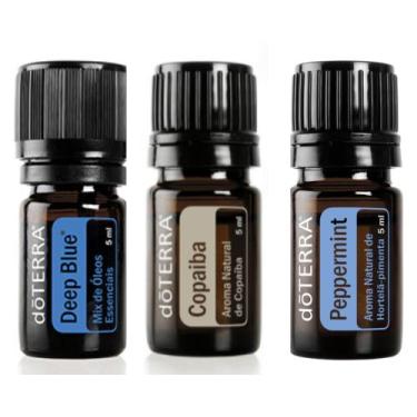 Imagem de Kit 3 óleos essenciais 1 óleo Deep Blue 5ML + 1 óleo Peppermint 5ML + 