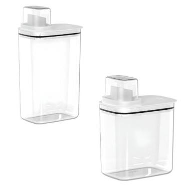 Imagem de Kit Para Lavanderia Organizador 2 Dispenser 2,3L e 1,5L Ou para Sabão 