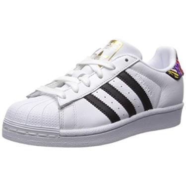 Imagem de adidas Originals Tênis de corrida feminino Superstar, Branco/Núcleo Preto/Ouro, 6
