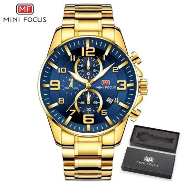 Imagem de Relógio Masculino Mini Focus Mf0278g à Prova D'água Azul