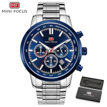 Imagem de Relógio Masculino Mini Focus Mf0133g à Prova D'água Azul