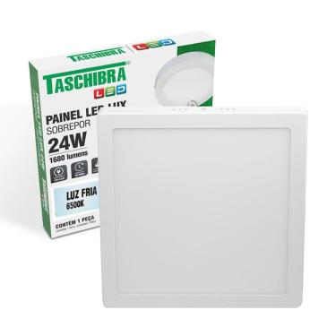 Imagem de Painel De Led Quadrado Sobrepor 24w Bivolt Taschibra 6500k Luz Fria