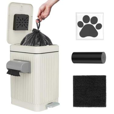 Imagem de lixeira branca Sacos de lixo para limpeza de cães, sacos de descarte