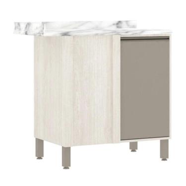 Imagem de Balcão Canto Reto De Cozinha Com Tampo 95 Cm 1 Porta De Abrir 1 Prateleira Linea Luciane Móveis