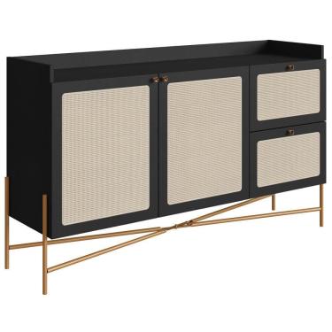 Imagem de Aparador Balcao Buffet 139 Cm Pes Metal 28969 Oslo Nero Artesano Nero