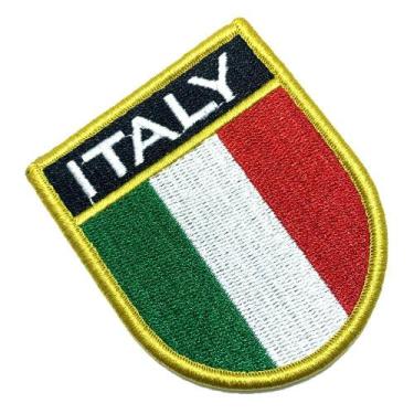 Imagem de Bandeira Italia Patch Bordada Fecho de Contato Gancho - BR44