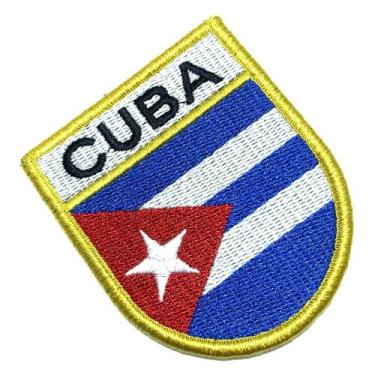 Imagem de Bandeira Cuba Patch Bordada Fecho Contato Gancho - BR44