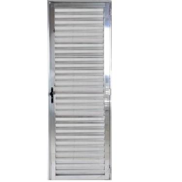 Imagem de Porta De Alumínio Palheta 2,10 X 0,60 Direita Linha All Modular Cor Br
