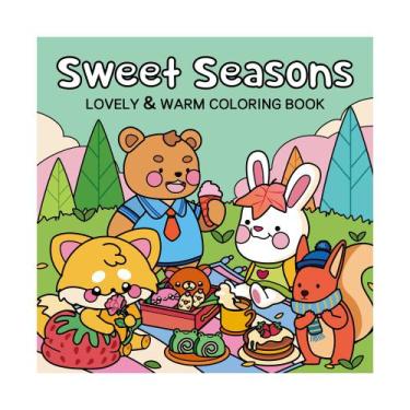 Imagem de Livro de colorir Sweet Seasons para crianças com 40 páginas de design 