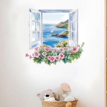 Imagem de Adesivo de parede Beach Island Scenic View 45x30cm PVC - yiweisai