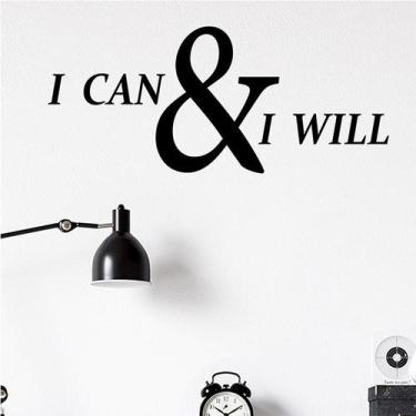 Imagem de Adesivo de parede I Can & I Will Motivational Quote 15x31cm PVC - yiwe