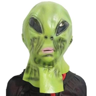 Imagem de Máscara verde, resina alienígena, fantasia de cosplay, festa de Hallow