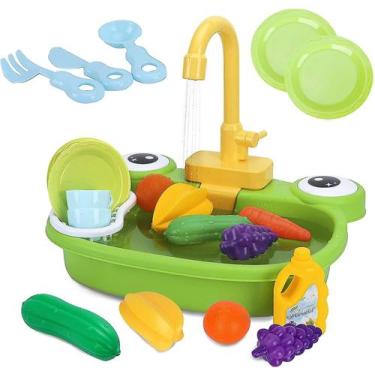Imagem de Máquina de lavar louça elétrica Kids Toys Frog Model com fác - Gloome 