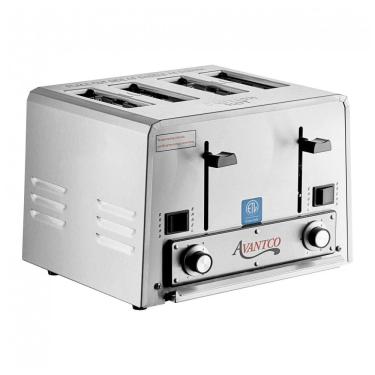 Imagem de Torradeira Comercial Avantco THD27208 para Pães e Bagels de Uso Moderado, 4 Fatias com Slots Largos de 3,8cm, 208V