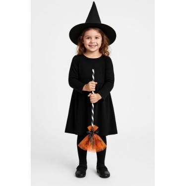Imagem de Vassoura Bruxinha Halloween Papilloo, Laranja