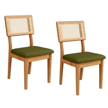 Imagem de Kit 2 Cadeiras Para Sala de Jantar Com Tela Sintética 90 cm - Dalla Co