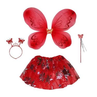 Imagem de Fantasia Borboleta Kit Asa de Borboleta Tutu Varinha Tiara - Fantasias
