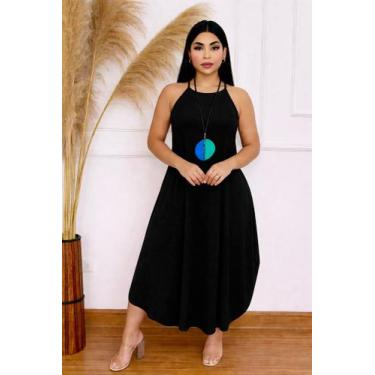 Imagem de Vestido Alcinha Com Bolso Moda Femenina - nascimentomodas2020, Preto, 