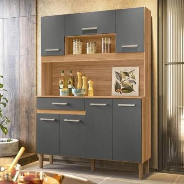 Imagem de Kit cozinha nicioli magazin 120 porta fechada freijo chumbo