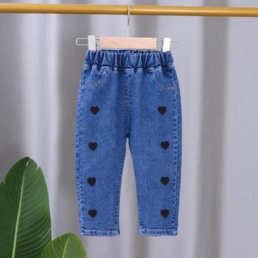 Imagem de Calças Jeans Elásticas Para Meninas, Calças Casuais De Primavera E Out