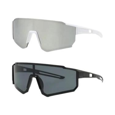 Imagem de Óculos De Sol Femininos De Armação Grande UV400 Para Caminhada, 2 Peça