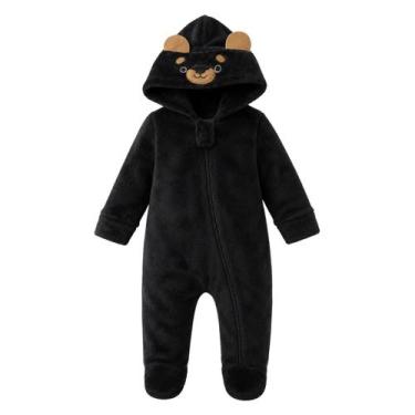 Imagem de Macacão Bebê Infantil Fofo Pelúcia Ursinho Inverno Quentinho - Tip Top