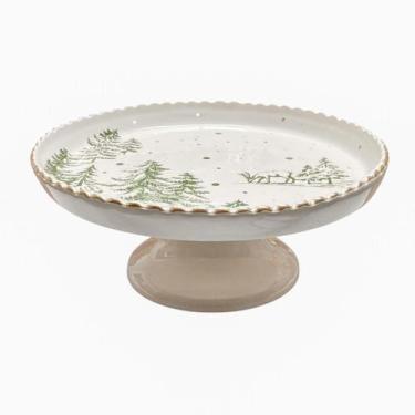 Imagem de Prato de bolo ceramica decorativo rena ouro luiz salvador