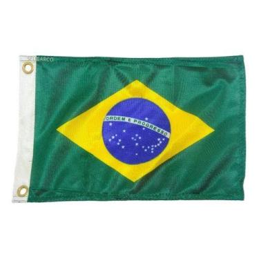 Imagem de Bandeira Nautica Brasil Barco Lancha 22x33cm 100% Poliester - MFX