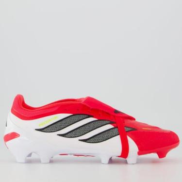 Imagem de Chuteira Adidas Predator League Campo Branco e Vermelha, 40