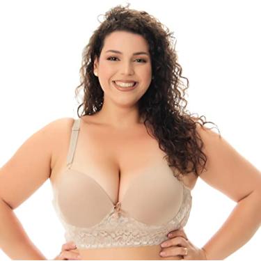 Imagem de Sutiã Plus Size com Bojo e Palas Largas | R01 4401 Cor:Bege;tamanho:50