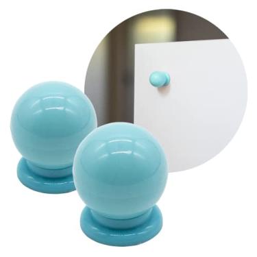 Imagem de Genérico Puxador Infantil Kids Menina Menino Redondo Bolinha Ponto Azul 27mm x 21mm ABS 100%