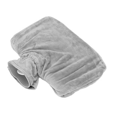 Imagem de Garrafa de água quente para injeção de água, bolsa de água quente destacável de grande capacidade para alívio dor com fita para casa para adultos(cinza)
