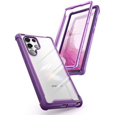 Imagem de i-Blason Capa transparente para Samsung Galaxy S22 Ultra (6,8 polegadas) 5G Capa protetora robusta [Ares] sem protetor de tela integrado Edição 2022 (Roxo)