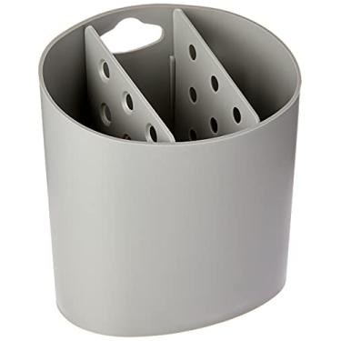 Imagem de Escorredor de Talheres Oval Basic, 13,8 x 10,5 x 14,4 cm, Cinza Frio, Coza