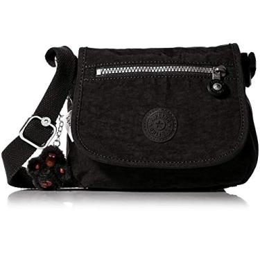 Imagem de Kipling Mini bolsa Sabian Cross Body, Tonal preto, 7.75"L x 5.75"H x 3.5"D, Mini bolsa transversal Sabian feminina, bolsa leve para o dia a dia, bolsa de ombro