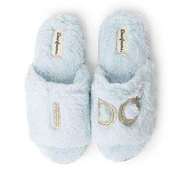 Imagem de Dearfoams Pantufa feminina para noiva/dama de honra I Do & I Do Crew , I Do Blue, X-Large