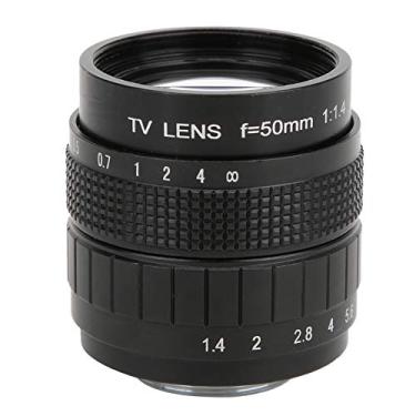 Imagem de 50 mm F1.4 C Mount Lens Used with Adapter Ring, Metal + Optical Glass Manual Fixo-Focus Lens para Mirrorless Camera(preto)