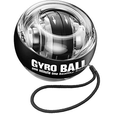 Imagem de Sotf Bola de treinamento de pulso autoarranque tipo de metal Gyro bola com luzes de LED Equipamento fitness, Preto