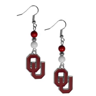 Imagem de NCAA Siskiyou Sports Oklahoma Sooners Fan Bead Pendant Earrings Tamanho único Team Color