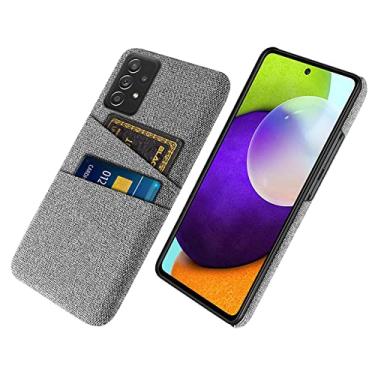 Imagem de Capa de telefone de cartão duplo de tecido de luxo para Samsung Galaxy A52 A52S M33 M53 A53 A 52S 5G A72 A12 S22 Ultra Plus S21 S20 FE Capa Capa, cinza claro, para Galaxy A52s 5G
