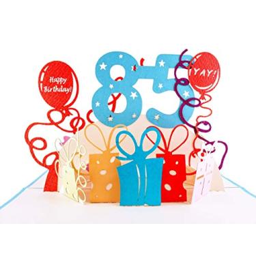 Imagem de iGifts And Cards Feliz aniversário de 85 anos com muitos presentes cartão pop-up 3D - oito cinco, incrível, fofo, divertido, único, ocasião especial, celebração, marido, esposa, melhor amigo, parabéns