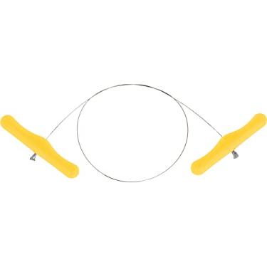Imagem de Cortador de fio de queijo com alças - Cortador de mussarela de corda inoxidável - Fios de queijo portáteis resistentes