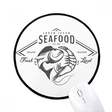 Imagem de DIYthinker Tapete de rato orgânico marinho peixe frutos do mar tapete redondo para computador