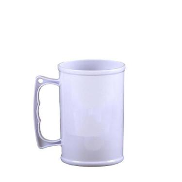 Imagem de Kit 100 Caneca Chopp Acrílica Branca 400ml Festa Comemorar - Qualyplas