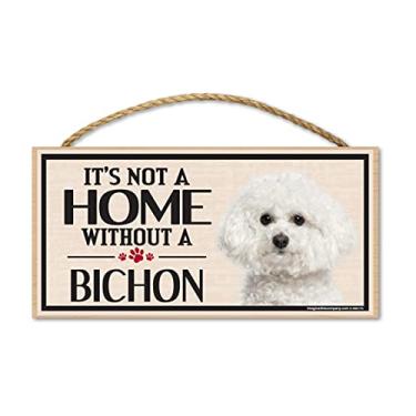 Imagem de Imagine This Placa de madeira para raças de cães bichon