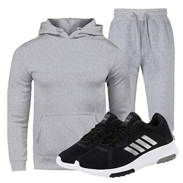 Imagem de Conjunto Moletom Cinza/G - Tenis Preto/38