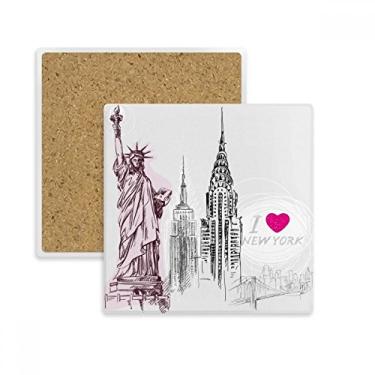 Imagem de Porta-copos I Love New York America Country City Square Porta-copos subplaca suporte isolante pedra