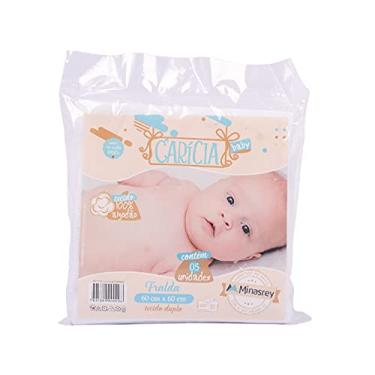 Imagem de FRALDA DE PANO CARICIA BABY LISA TECIDO DUPLO 60 CM X 60 CM